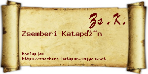 Zsemberi Katapán névjegykártya